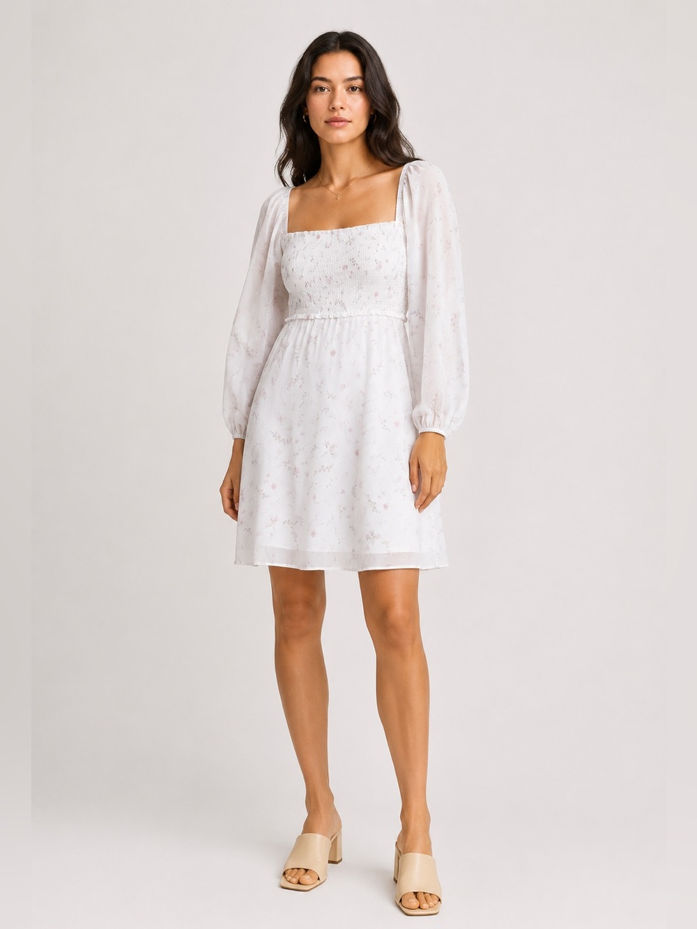 Aritzia Wilfred Villa Smocked Dress Women’s Sz 0 Floral Prairie Fairy Whimsical